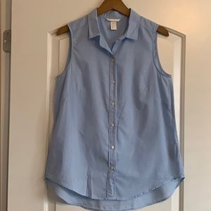 EUC lightweight sleeveless oxford top